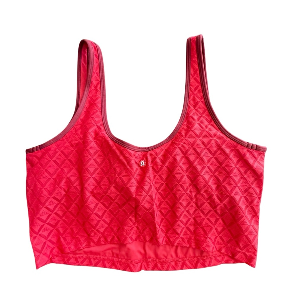 Lululemon Textured Mesh Tennis Tank Top XL Red  Medium Support B/C Cup New - Picture 3 of 7